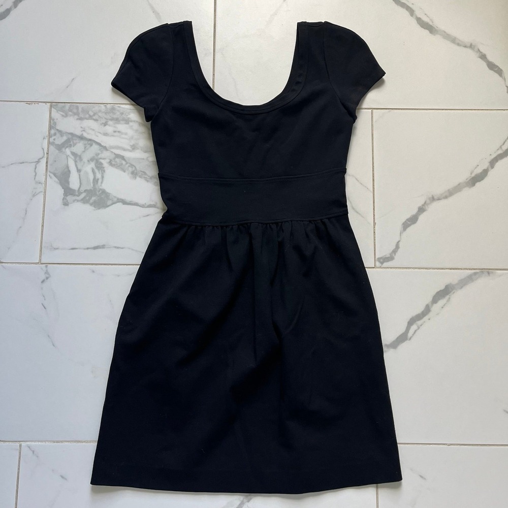 Diane Von Furstenberg DVF black Cezette dress cap sleeve pockets 6